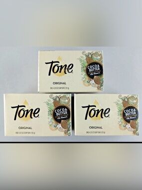 3 Bars Tone Original Cocoa Butter With Vitamin E Bar Soap 4.25 Oz NEW